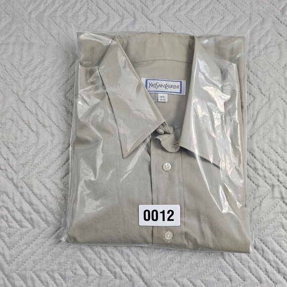 VTG Yves Saint Laurent Mens Button Up Long Sleeve Dress Shirt SIZE: 15.5/34-35 - Picture 9 of 9